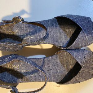 TOMS - denim with cork bottom - new without tags